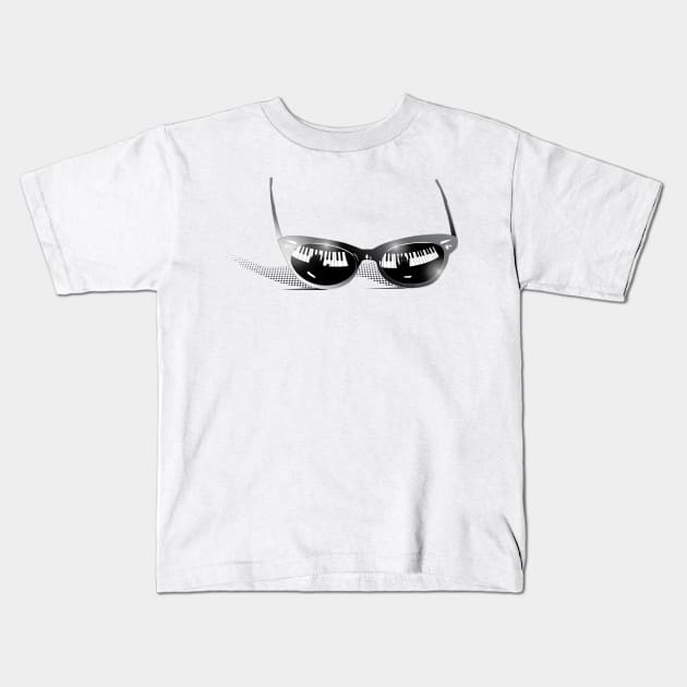 Piano sunglasses Kids T-Shirt by simonreich